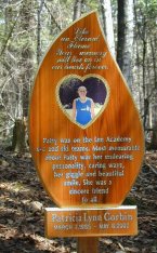 Memorial placed by friends on the cross-country trail at Lee Academy